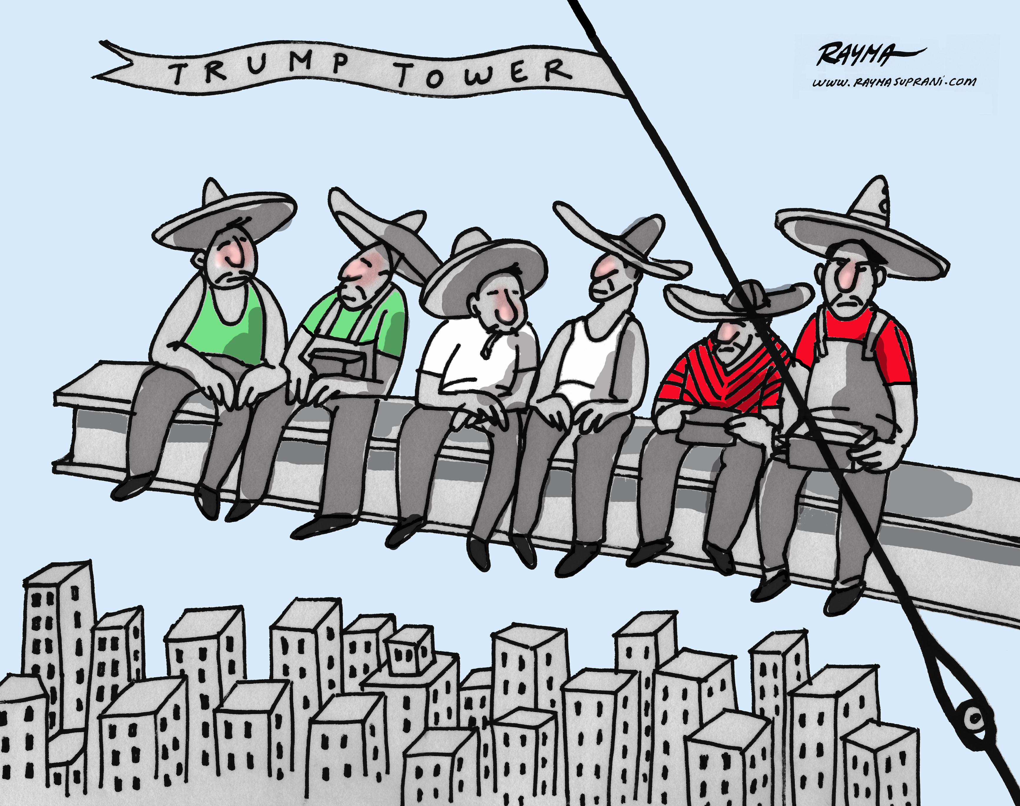 Venezuelan cartoonist-in-exile Rayma Suprani turns the Mexican immigrants rhetoric of Donald Trump on its head. Venezuelan cartoonist-in-exile Rayma Suprani turns the Mexican immigrants rhetoric of Donald Trump on its head.